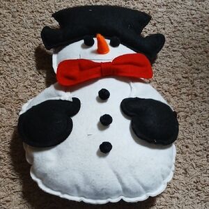 Festive Snowman Plush with Red Bow